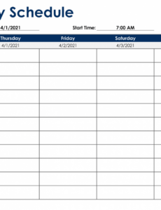 Printable Monday To Sunday Schedule Template Docs