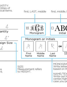 Sample Monogram Order Form Template PPT