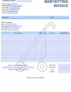 Printable Nanny Invoice Template