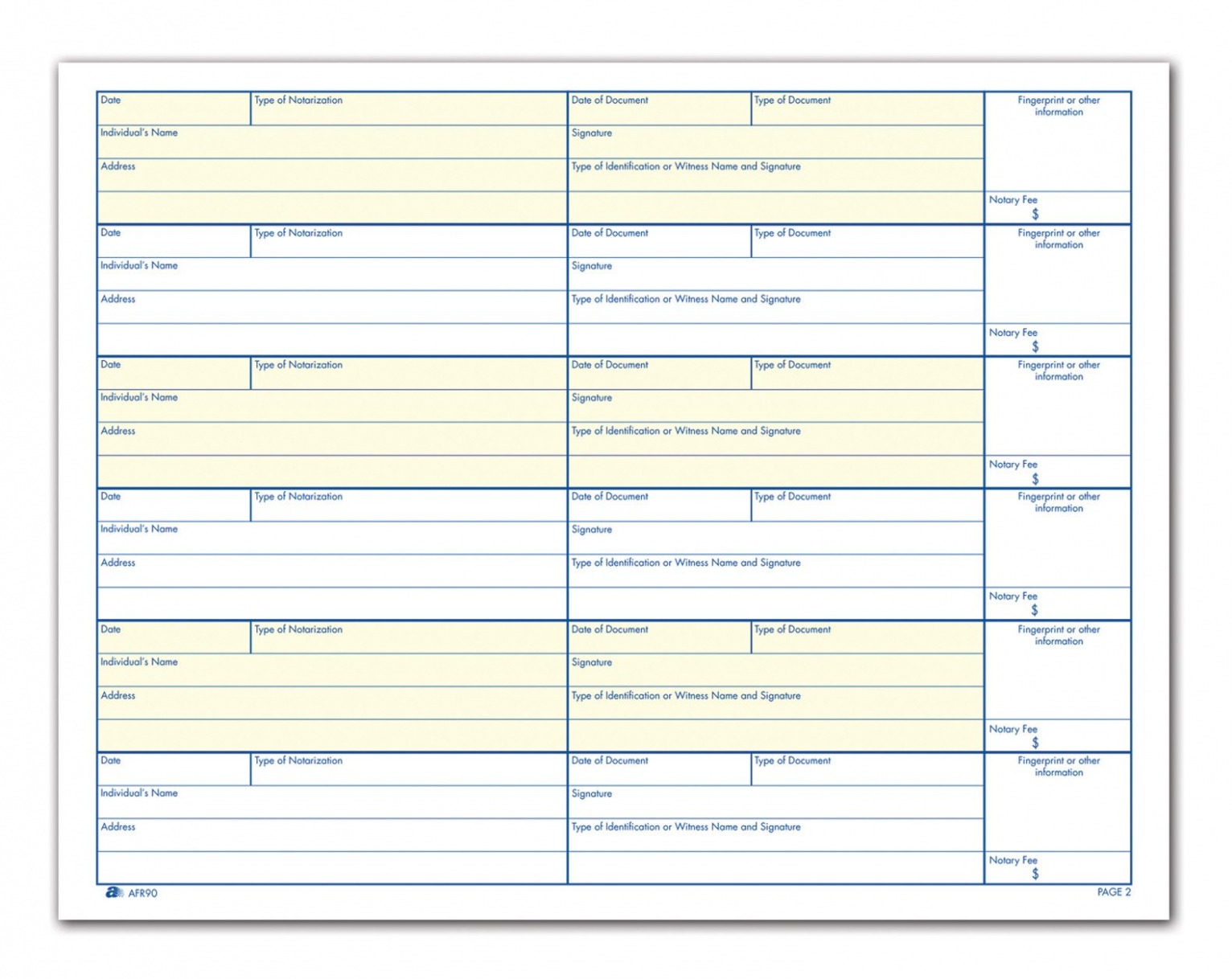 Editable Notary Journal Template Doc