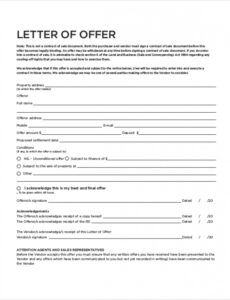 Editable Offer Letter Real Estate Template Doc