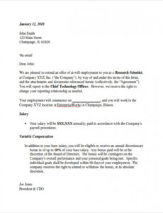 Editable Offer Of Employment Letter Template Docs