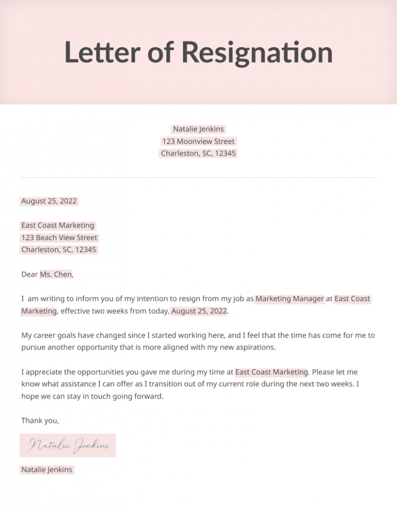 Printable Official Resignation Letter Template Doc Printable Official Resignation Letter Template Doc