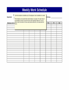Printable Online Work Schedule Template Docs