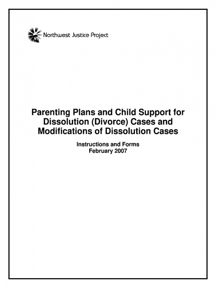 Printable Parenting Plan Template Washington State Docs