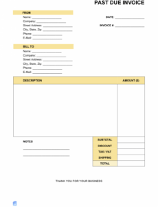 Printable Past Due Invoice Template