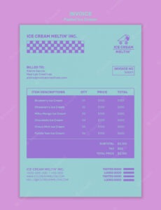 Sample Pastel Invoice Template PPT