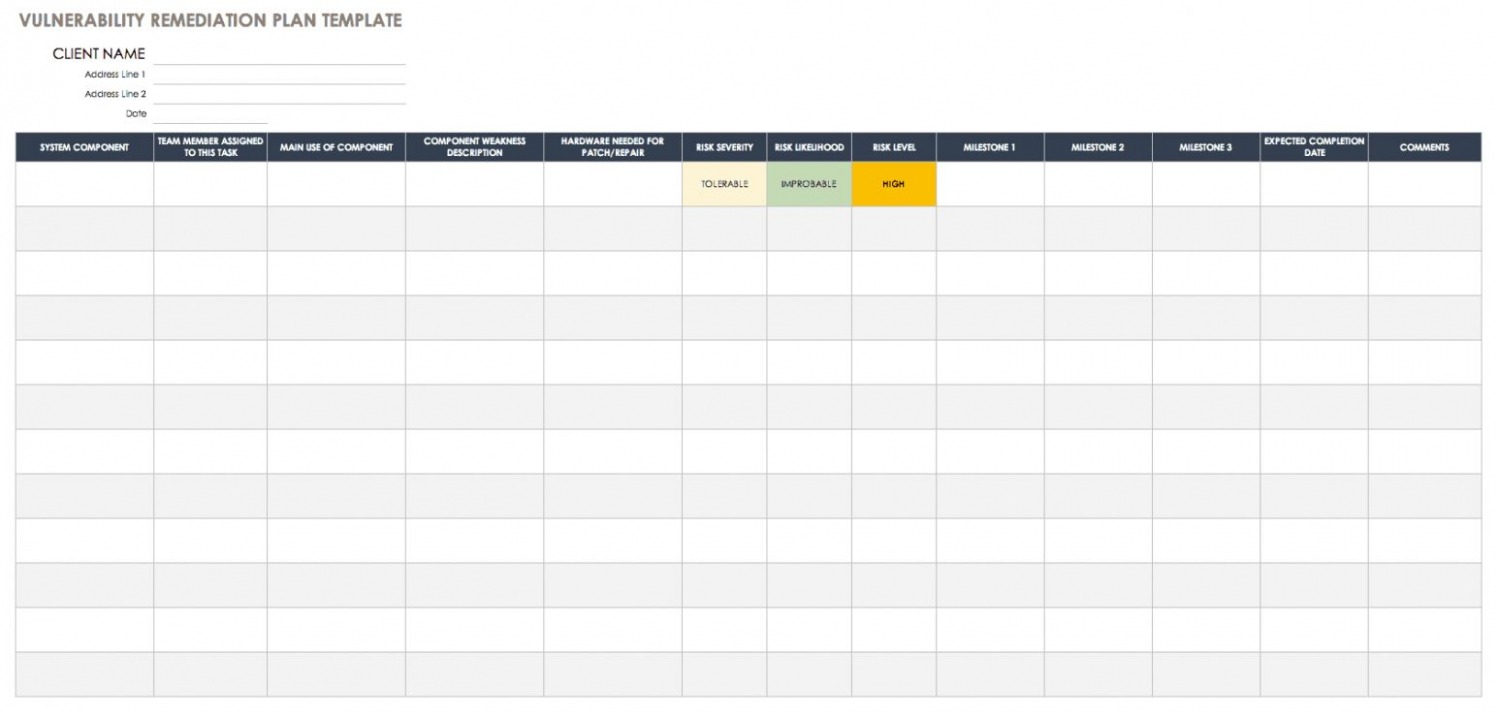 Printable Patch Management Plan Template Word