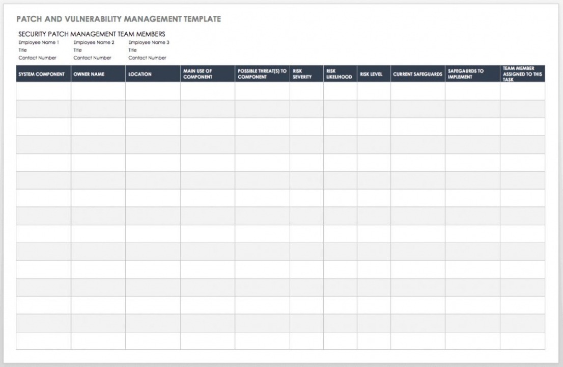  Patch Management Plan Template CSV