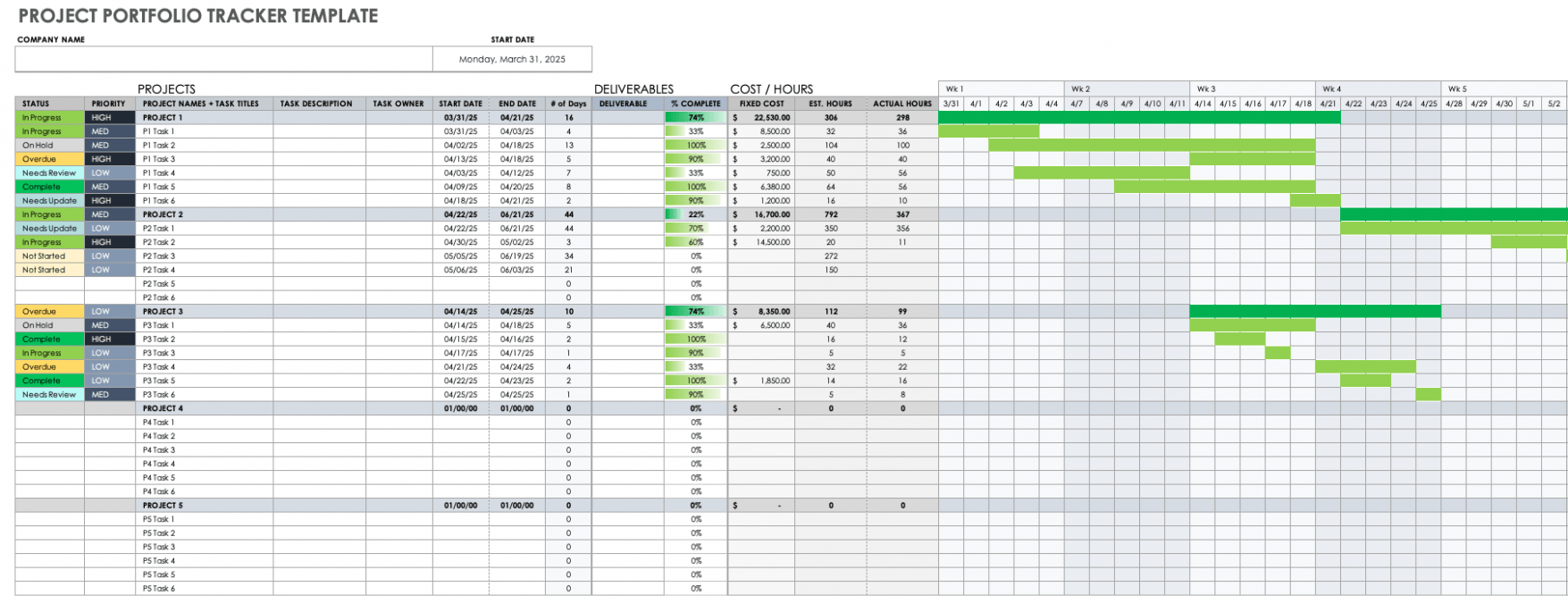  Portfolio Management Plan Template CSV