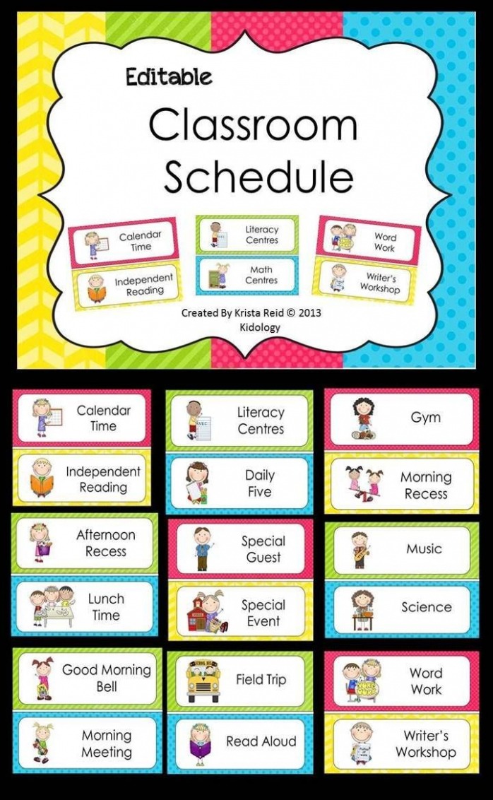 Printable Preschool Classroom Schedule Template Docs