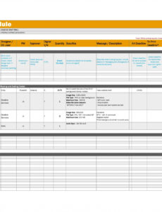 Editable Print Production Schedule Template Excel