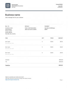 Printable Proper Invoice Template Sample