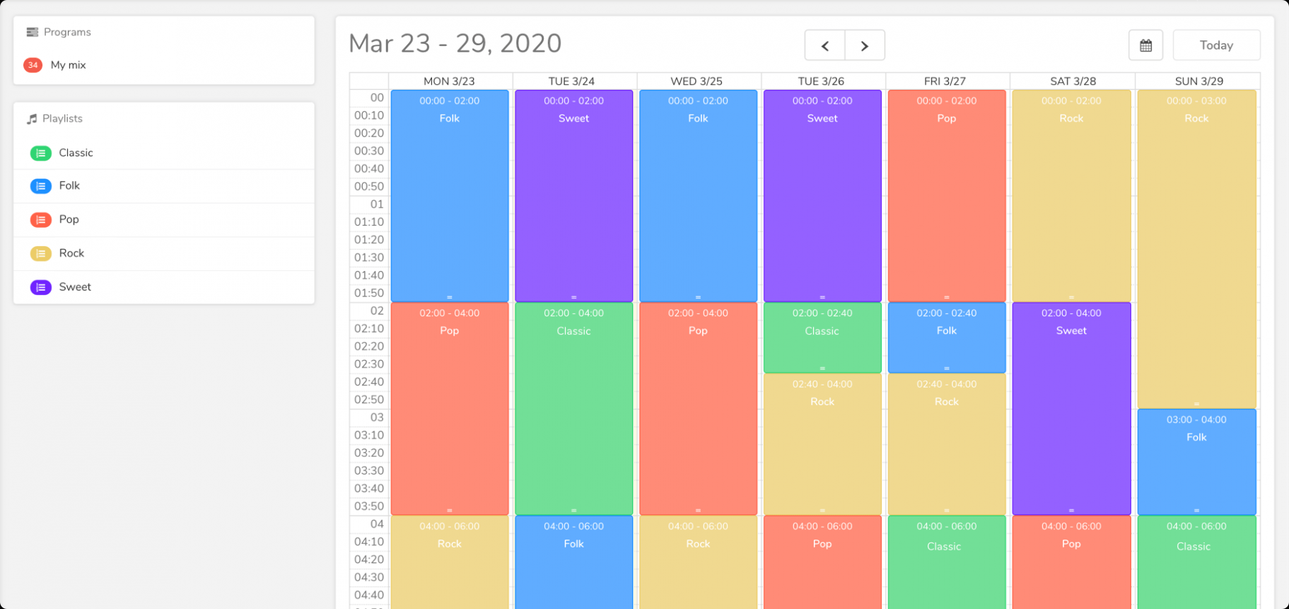 Radio Station Schedule Template