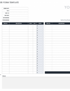 Printable Restaurant Order Guide Template PPT