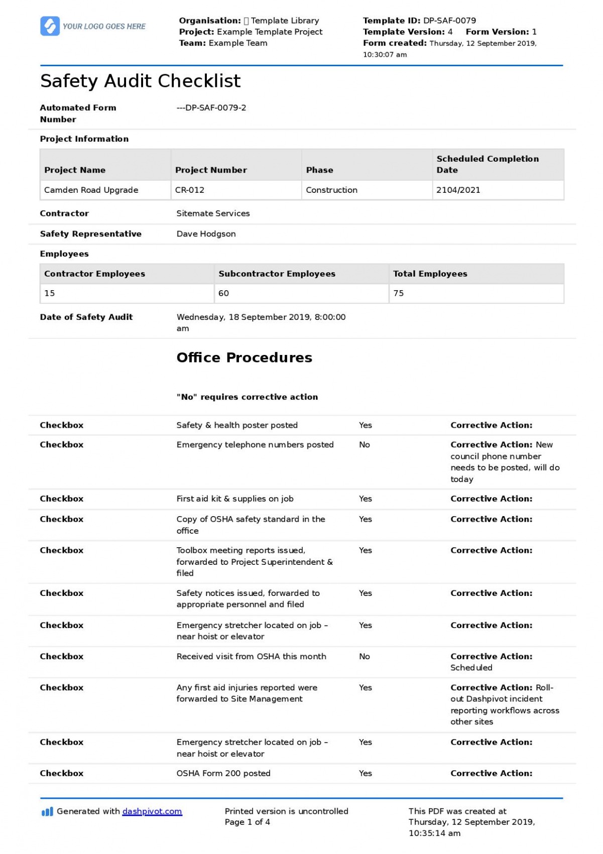 Safety Audit Schedule Template Docs Safety Audit Schedule Template Docs