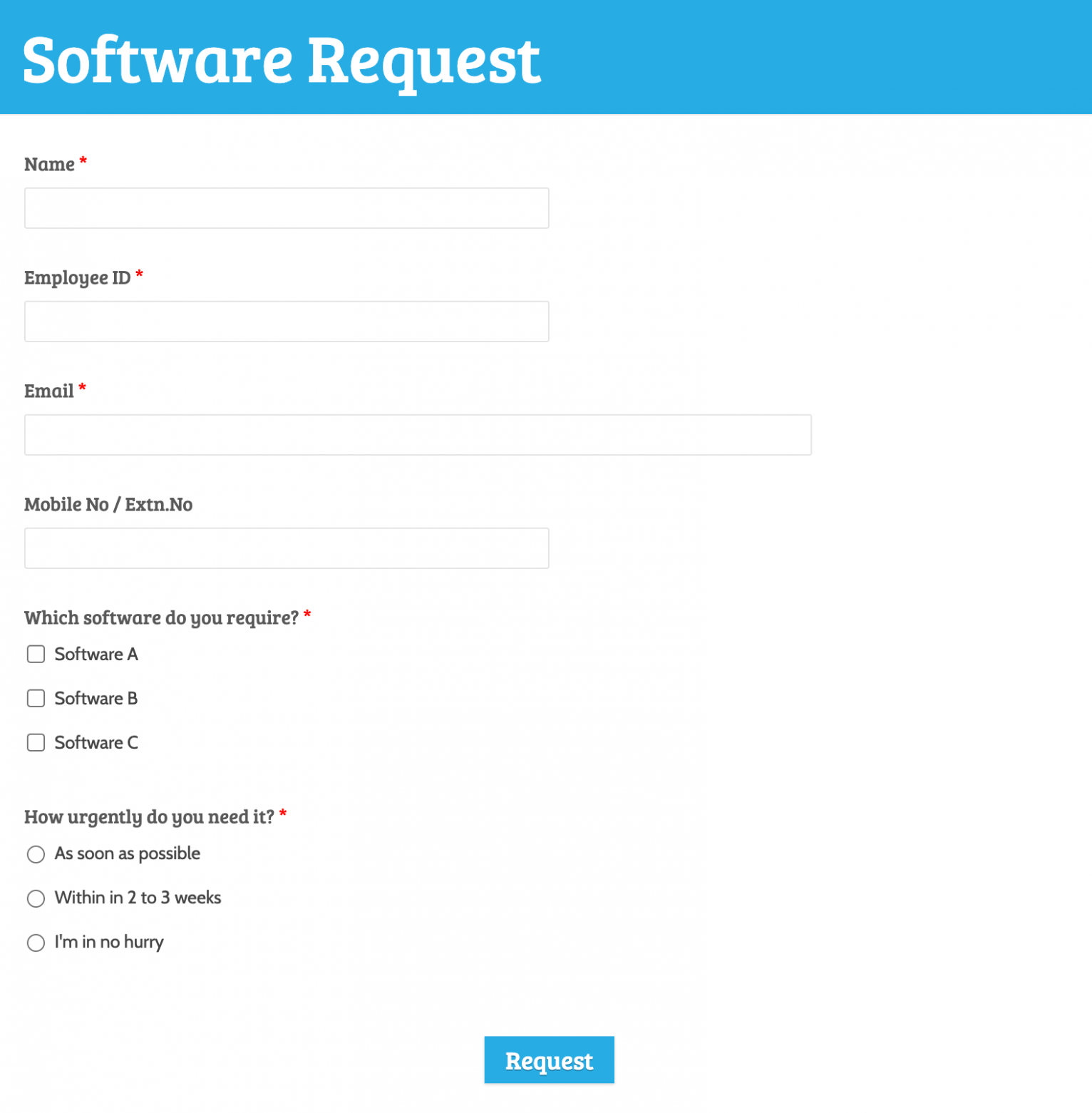 Sample Software Order Form Template Excel