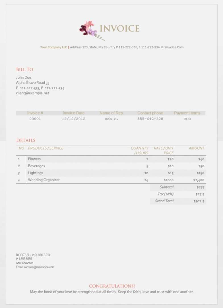 Printable Solicitors Invoice Template Sample