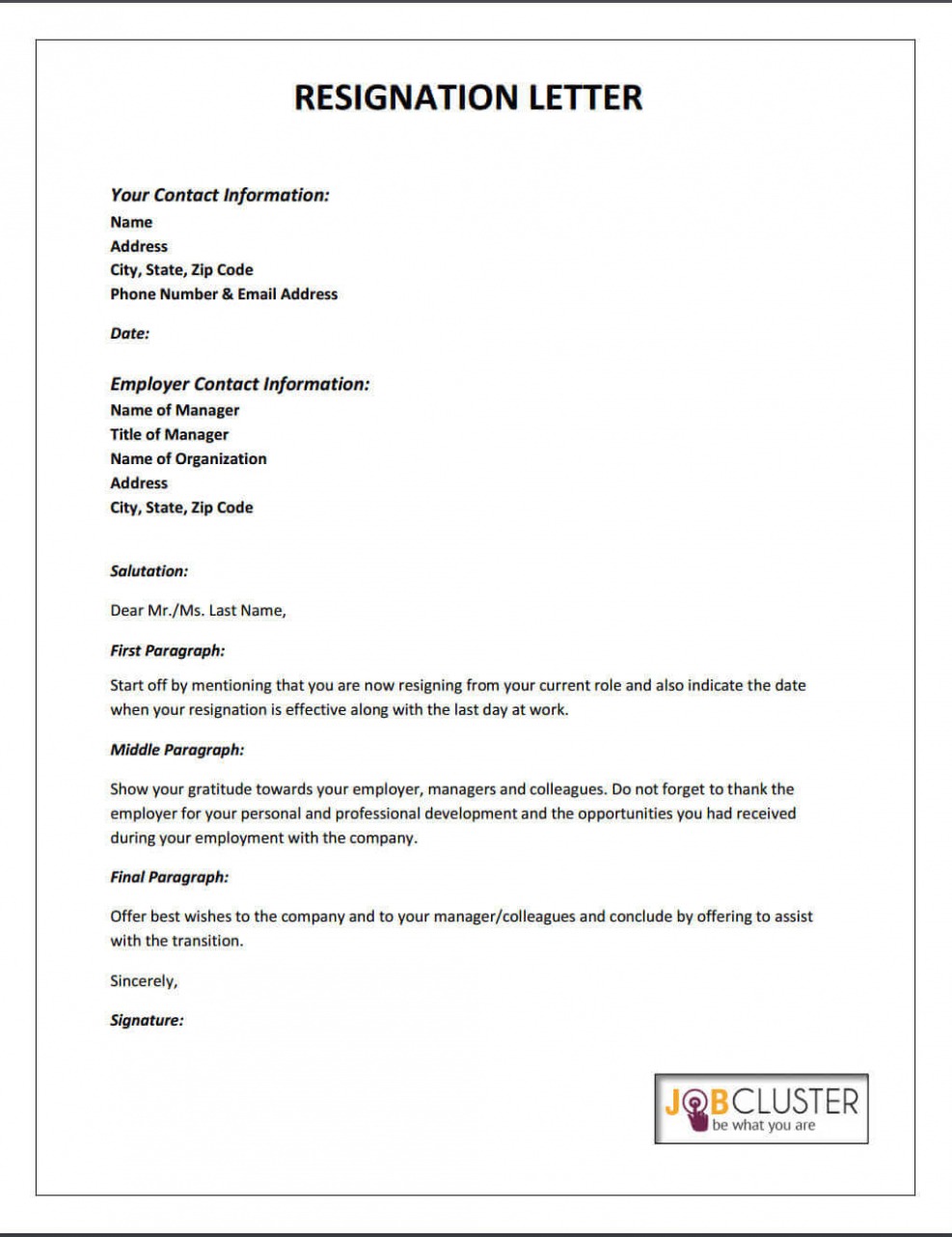 Free Straightforward Resignation Letter PPT Free Straightforward Resignation Letter PPT