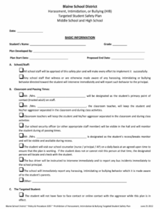 Editable Student Safety Plan Template Doc