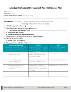 Printable Teacher Professional Development Plan Template PDF