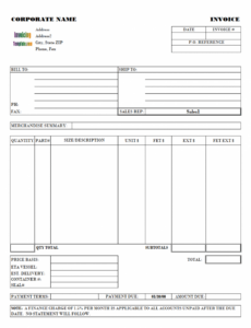 Editable Tire Invoice Template