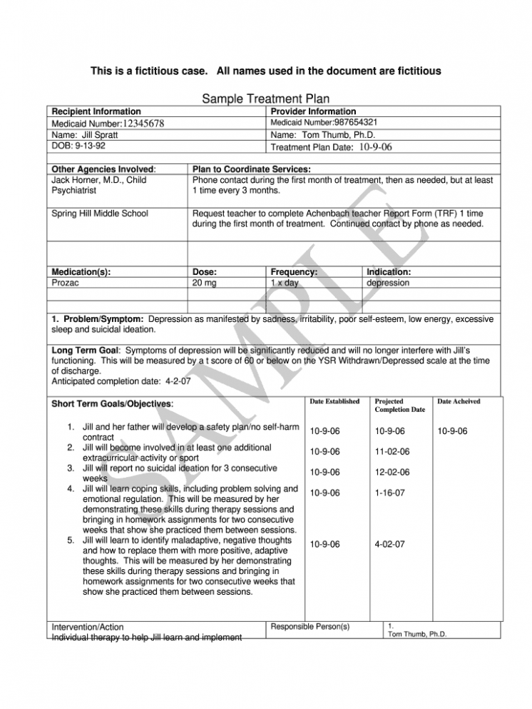 Free Treatment Plan Review Template Doc