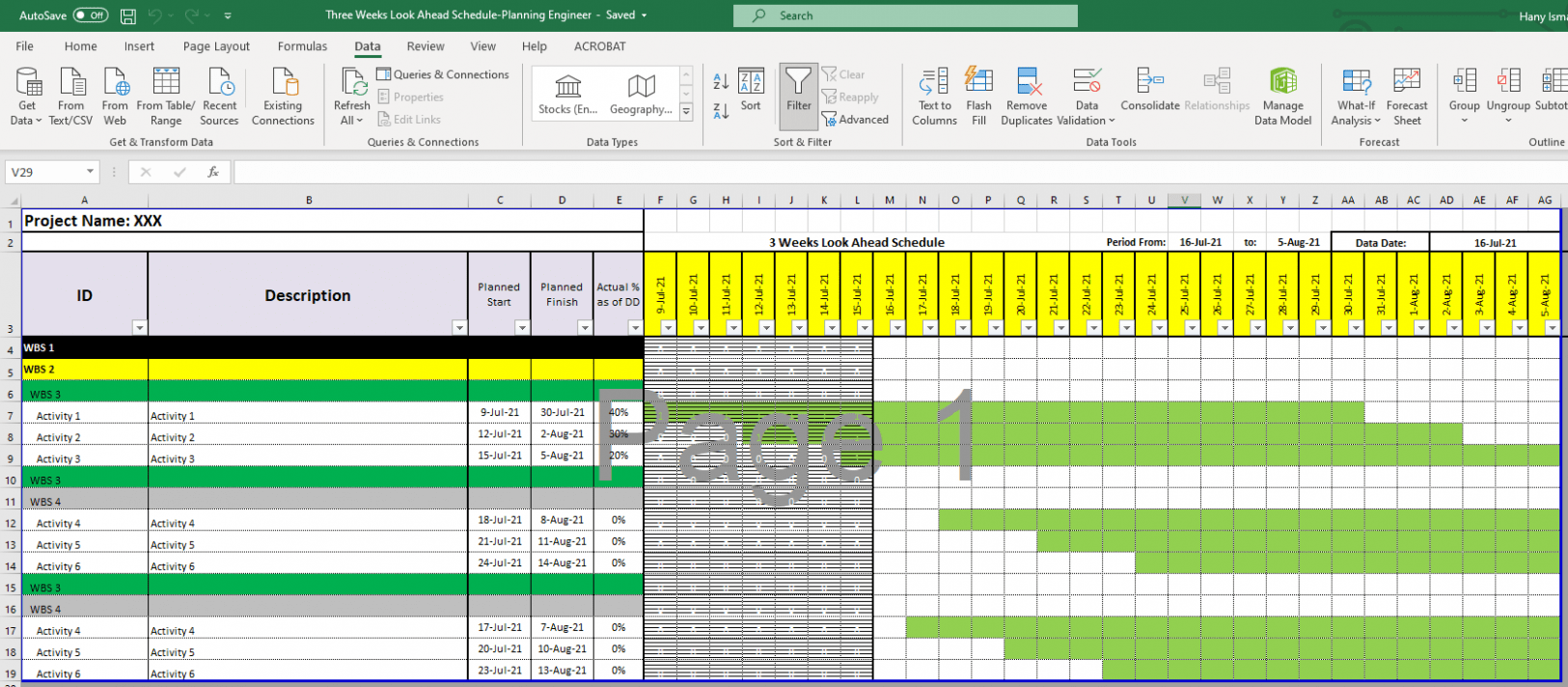 Free 2 Week Look Ahead Schedule Template PPT