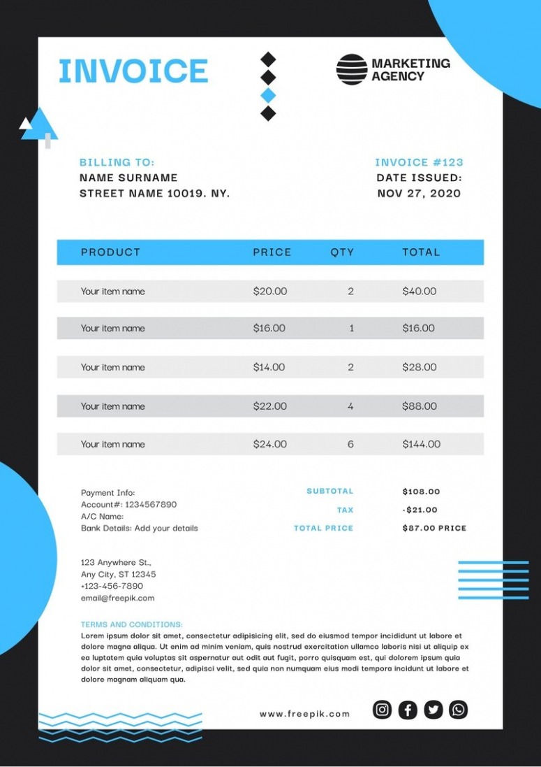 Advertising Agency Invoice Template