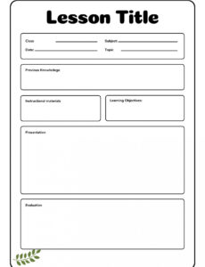 Editable After School Lesson Plan Template CSV