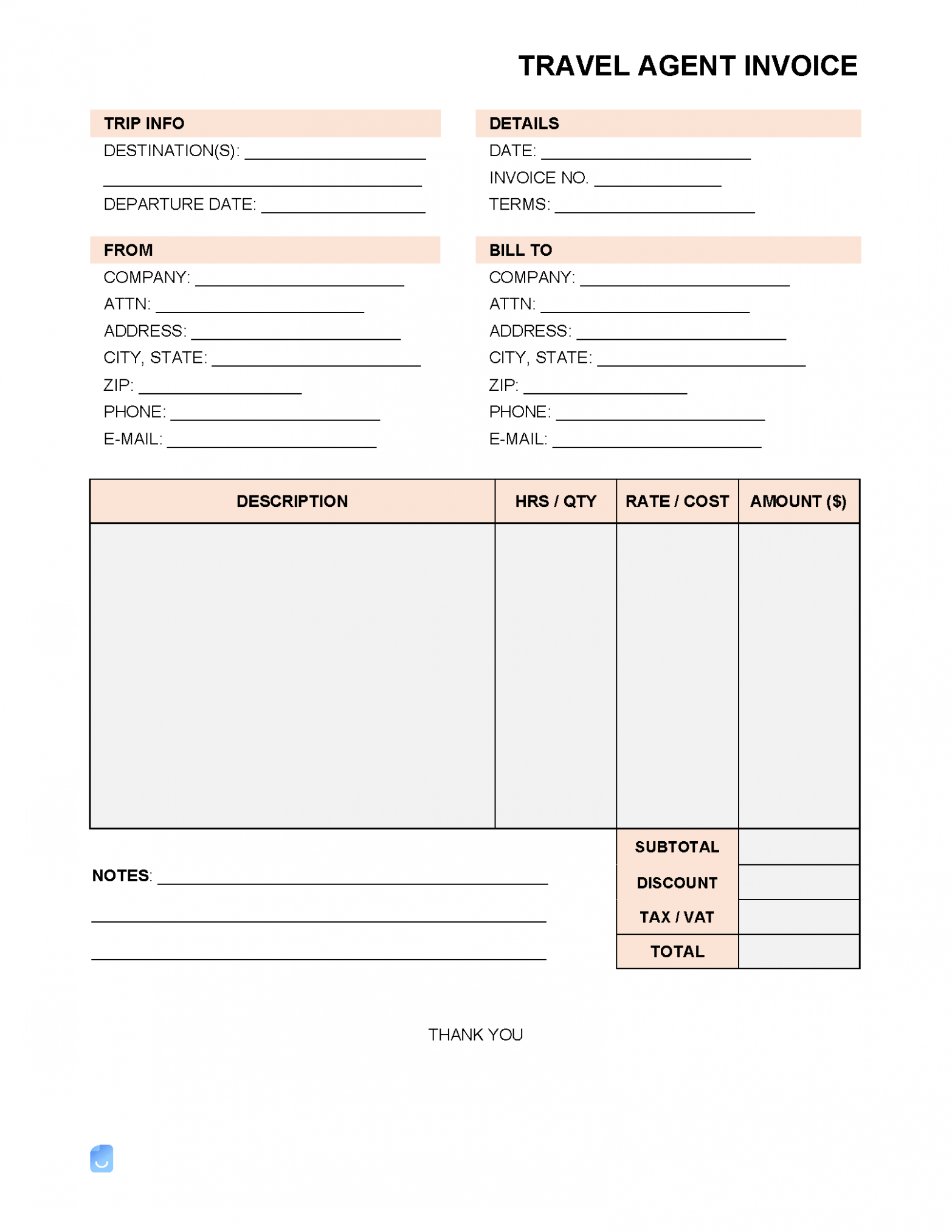 Sample Airline Ticket Invoice Template PPT