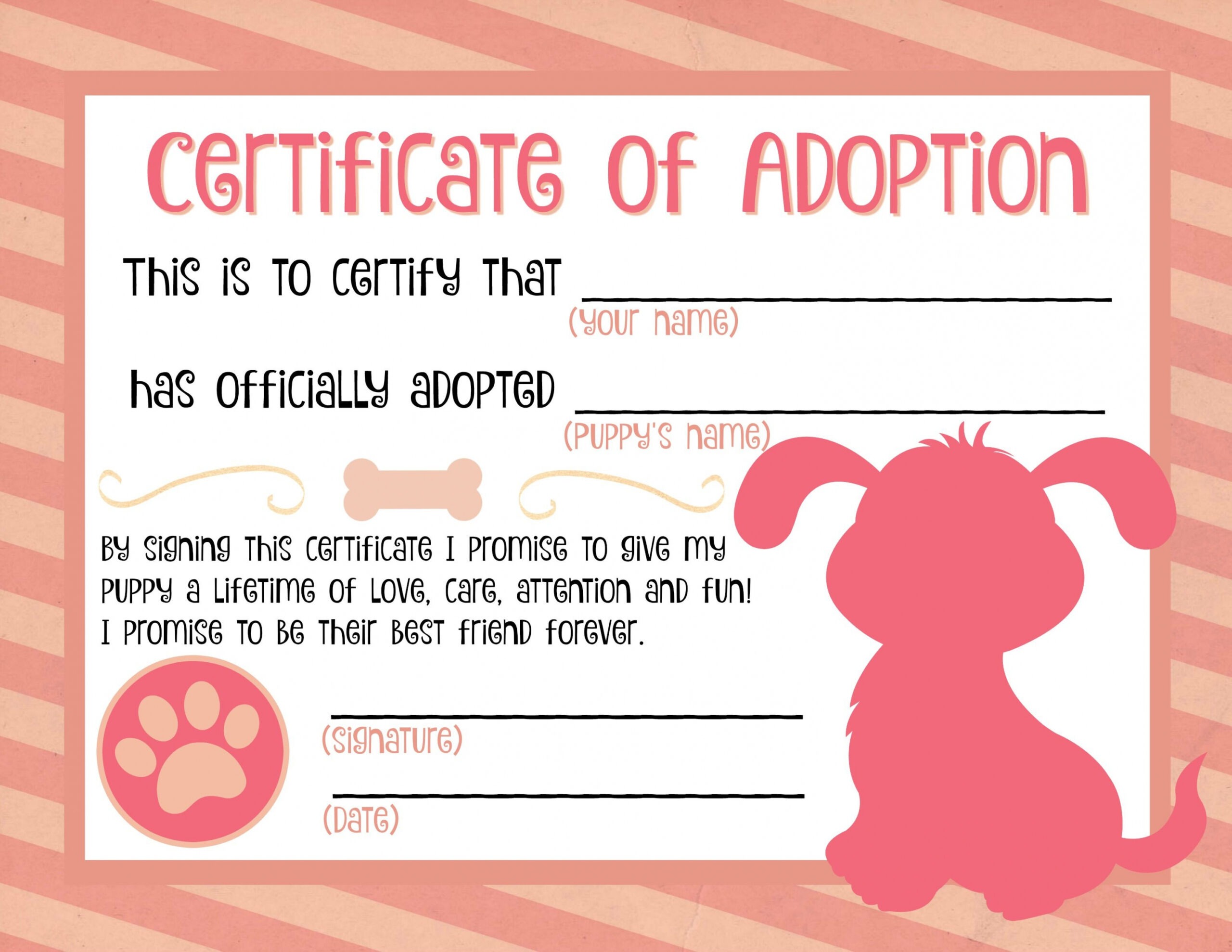Sample Animal Adoption Certificate Template PDF Sample Animal Adoption Certificate Template PDF