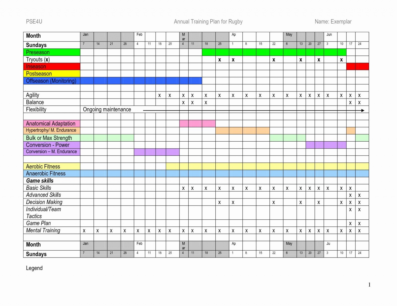 Printable Army Training Schedule Template Excel