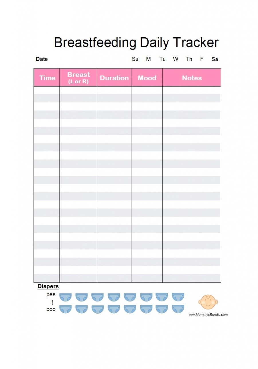 Printable Baby Feeding Schedule Chart Template PDF