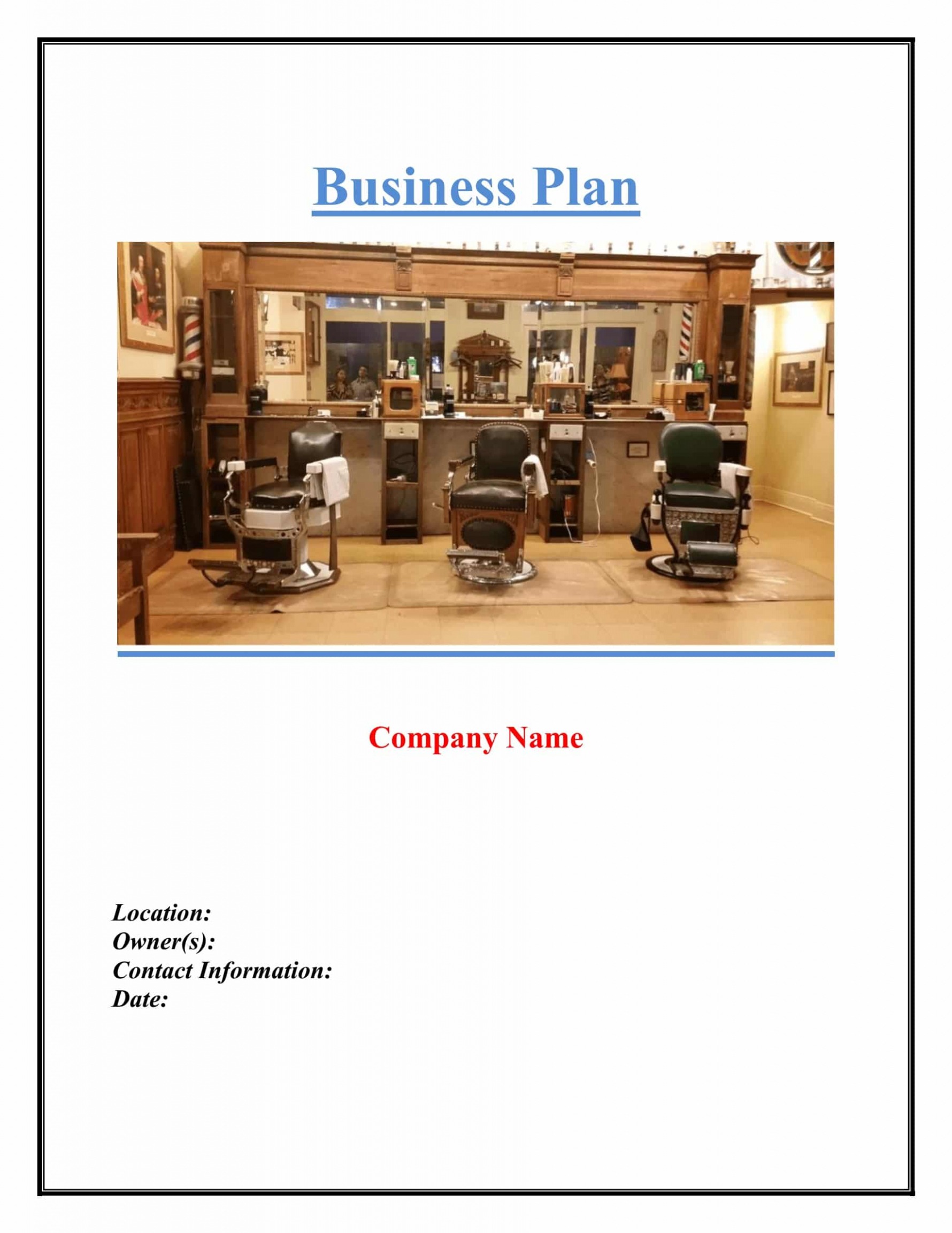 Editable Barber Shop Business Plan Template PPT