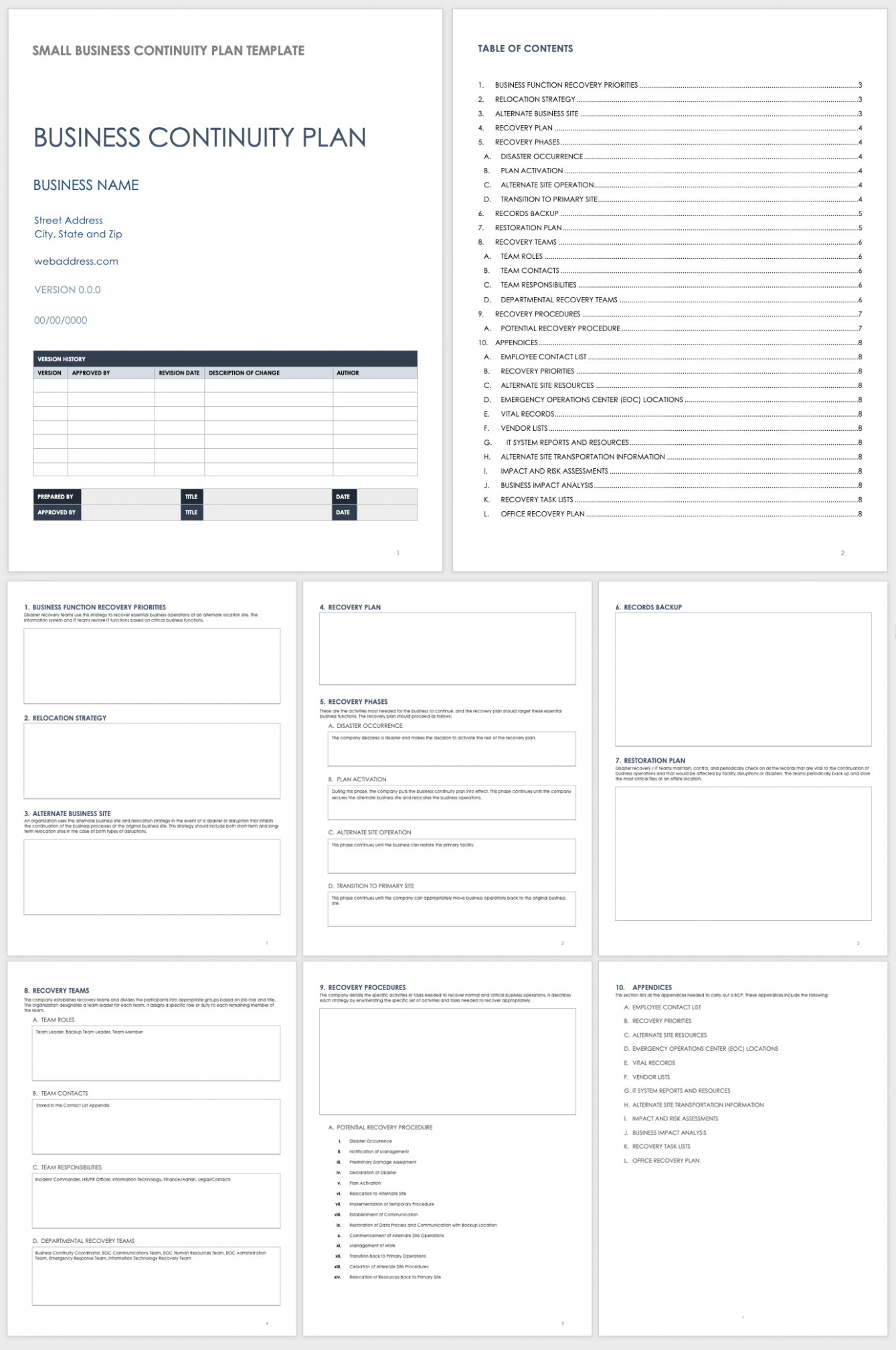 Editable Business Continuity And Disaster Recovery Plan Template PDF