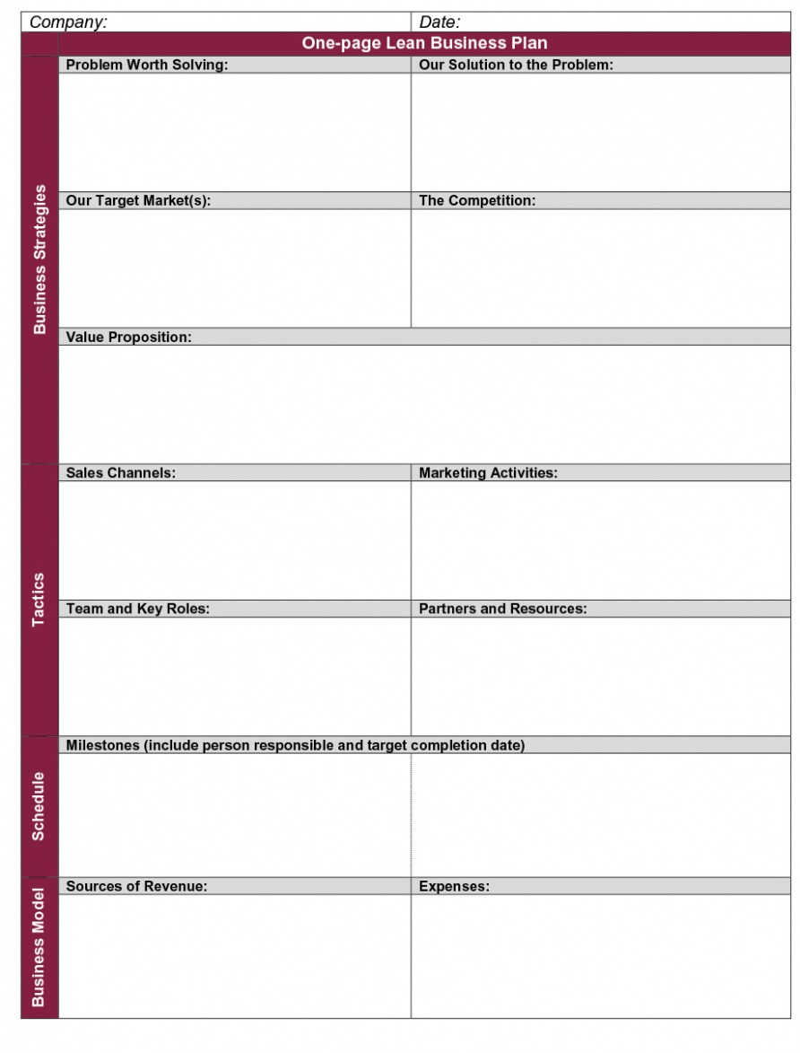 Printable Business Plan Template Bank Sample