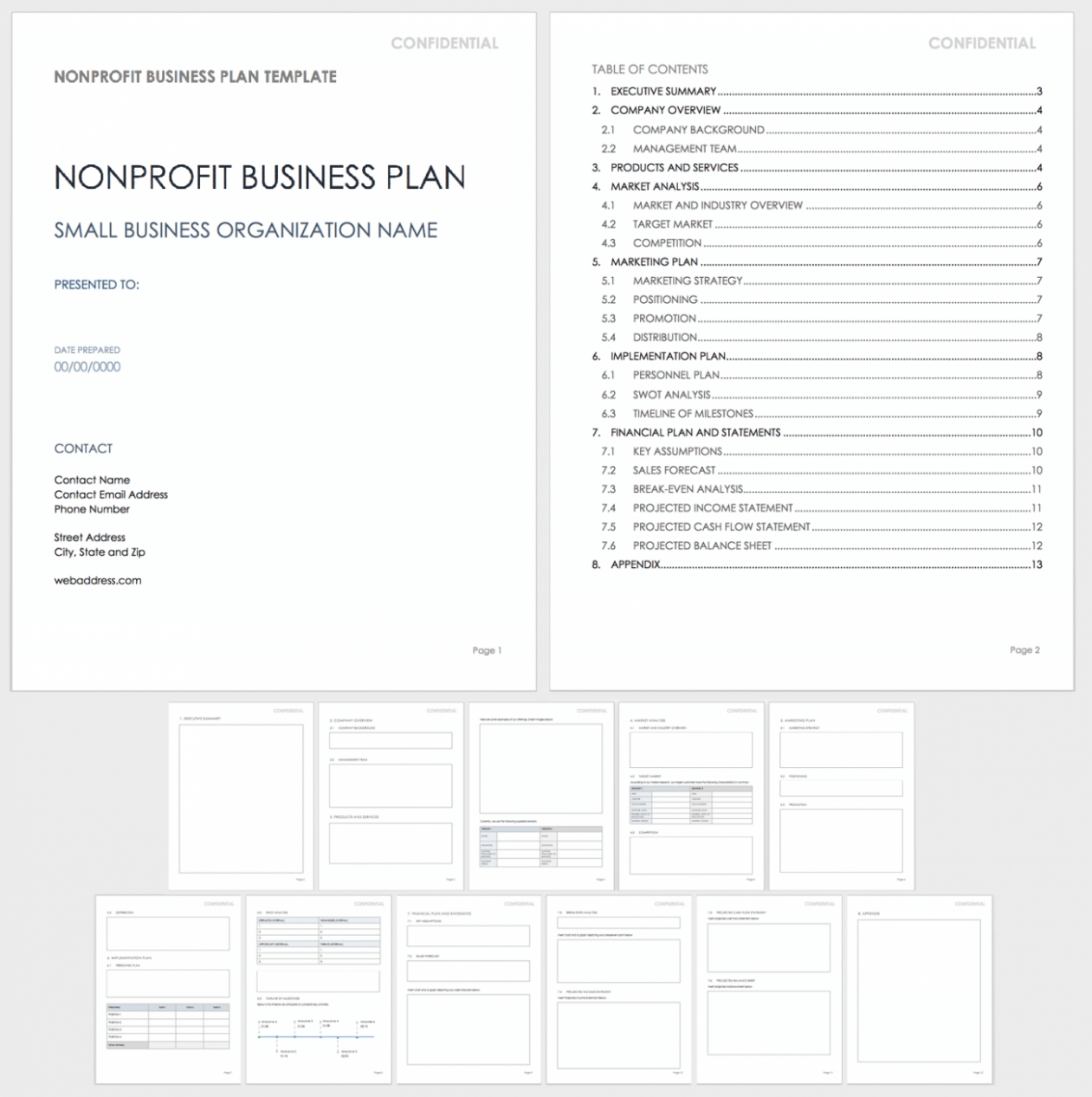 Printable Charity Business Plan Template Excel