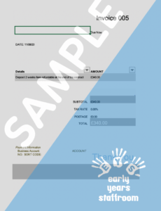 Editable Childminder Invoice Template PPT