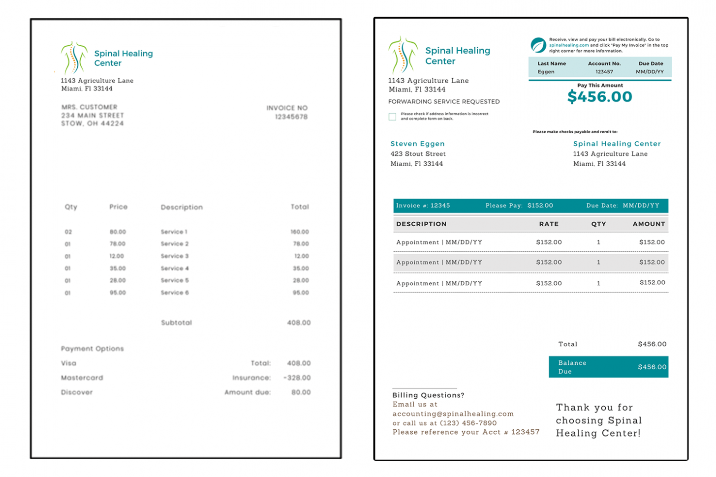 Editable Chiropractic Invoice Template Excel