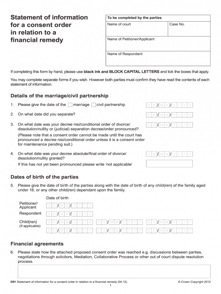 Sample Clean Break Order Template Excel