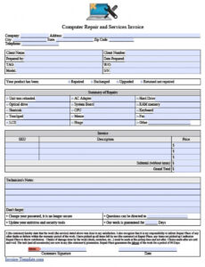 Editable Computer Repair Order Form Template PPT