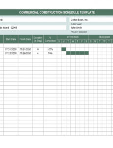 Free Construction Job Schedule Template Sample