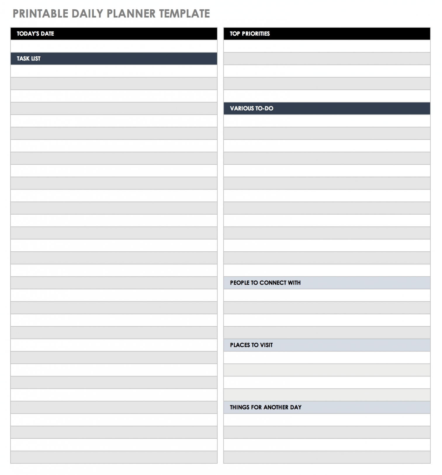  Daily Task Schedule Template Excel