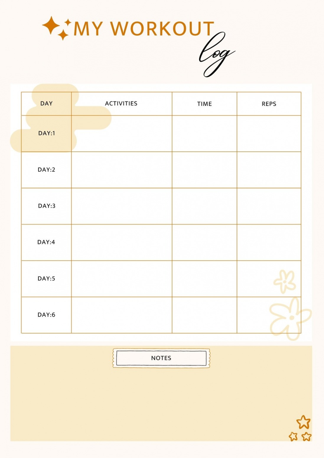 Free Daily Workout Schedule Template CSV