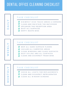 Free Dental Office Cleaning Schedule Template Docs