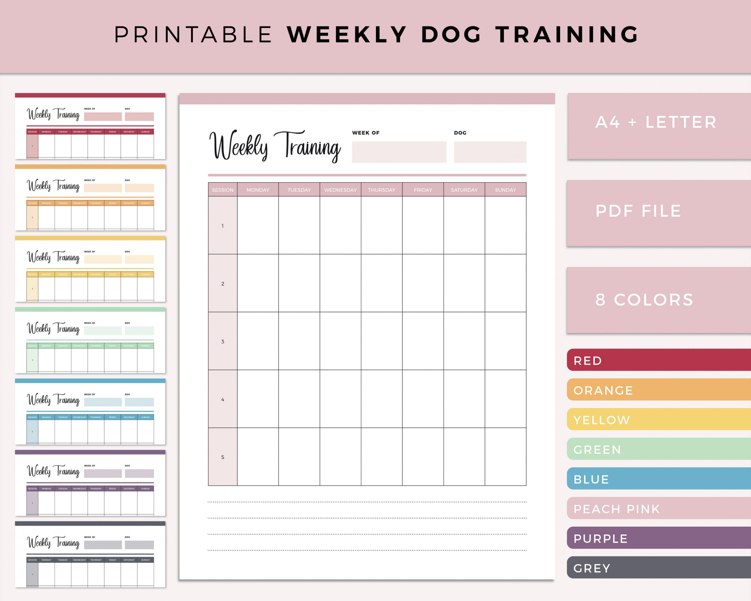 Editable Dog Training Schedule Template Sample