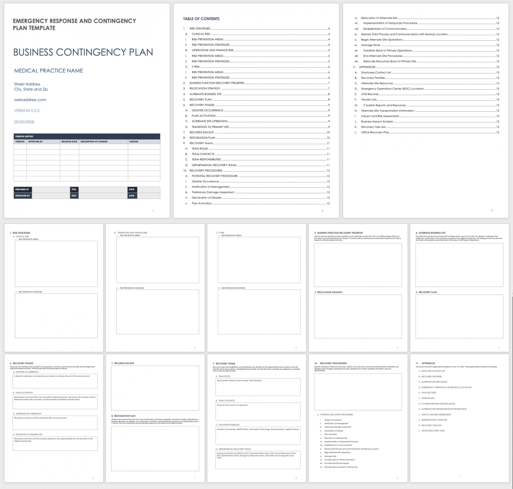 Printable Emergency Response Plan Template For Small Business Excel