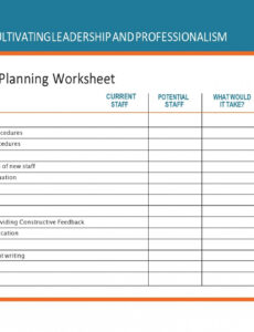 Printable Employee Succession Plan Template Excel