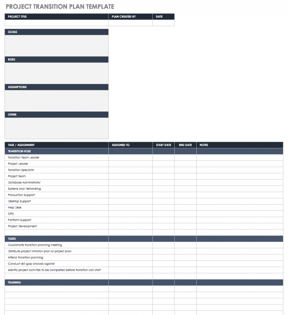 Free Employee Transition Plan Template Doc